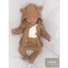 Zyzio&Zuzia 5 részes babakelengye szett:body+nadrág+sapka+kesztyű+kabát -rózsaszín