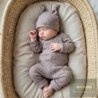 Kazum 2 részes baba szett ,cipzáras rugdalózó és sapka-sweet praline