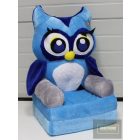 Smyk figurás,kihajtható plüss fotel kék Bagoly