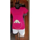 Mommy Style kukucskálós kismama felső,rövid  ujjú/pink