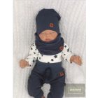 Zyzio&Zuzia -dupla, bordás pamut sapka +csősál szett -nany blue