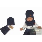 Zyzio&Zuzia -dupla, bordás pamut sapka +csősál szett -nany blue