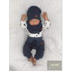 Zyzio&Zuzia -dupla, bordás pamut sapka +csősál szett -nany blue