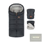 PETITE&MARS Téli szett Jibot 3in1 bundazsák + kézmelegítő kesztyű babakocsira Jasie Charcoal Grey