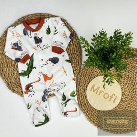 MROFI hosszu ujjú  pamut rugdalózó ,patentos --Állatok