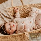 EEVI hosszu ujjú ,lábfej nélküli ,patentos   rugdalózó  B/S PEARFECT PRINT ECRU