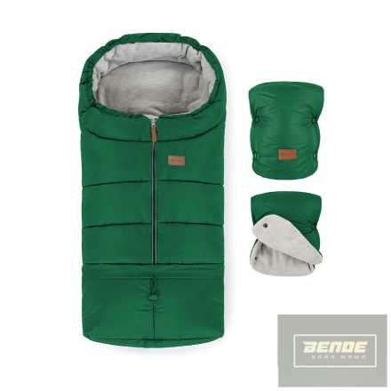 PETITE&MARS Téli szett Jibot 3in1 bundazsák + kézmelegítő kesztyű babakocsira Jasie Juicy Green