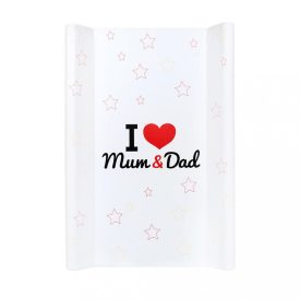    NEW BABY merev pelenkázó lap 80x50x2,5cm I love Mum and Dad fehér 
