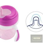 CHICCO Training Cup 2in1 gyakorló-itatópohár kivehető szeleppel rózsaszín  AJÁNLOTT KOR: 6H +