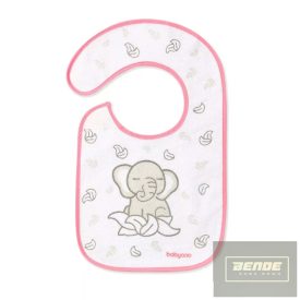   Babyono előke frottír vízálló réteggel-832 rózsaszín elefánt 6 hó +