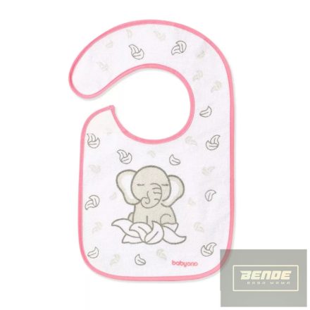 Babyono előke frottír vízálló réteggel-832 rózsaszín elefánt 6 hó +