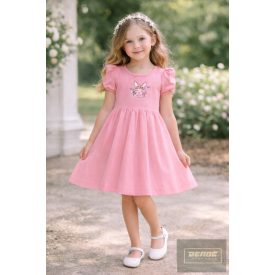   Chipi&Chip kislány pamut ,rövid ujjú ruha nyuszis ,2026 tavasz