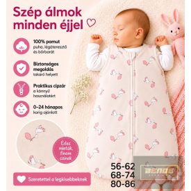MM kislány ,vékony pamut hálózsák-rózsaszín gólyás