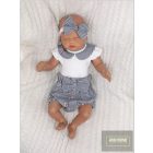 Zyzio&Zuzia 3 részes nyári szett,,rövid ujjú felső+bugyi+fejpánt-galléros