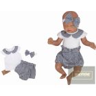 Zyzio&Zuzia 3 részes nyári szett,,rövid ujjú felső+bugyi+fejpánt-galléros