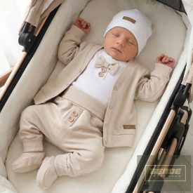   Zyzio&Zuzia 5 részes  keresztelőruha szett ,bodyval , bézs