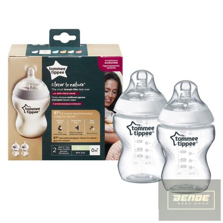 Tommee Tippee cumisüveg CTN duo 260 ml átlátszó 0+