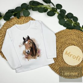 Mrofi kislány hosszú ujjú felső LÓ -fehér
