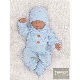   Zyzio&Zuzia 3 részes kötött babakelengye szett-világoskék