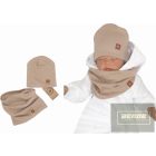 Zyzio&Zuzia -dupla, bordás pamut sapka +csősál szett -fahéj