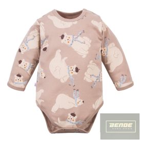 EEVI Cool Beary  kisfiú hosszú ujjú body -bézs