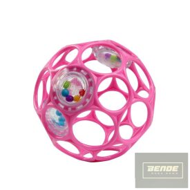 OBALL játék RATTLE 10cm dark pink 0hó+
