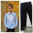 Chipi&Chips fiú alkalmi ,hosszu ujjú fehér ing,sötétkék betéttel