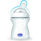 Chicco NaturalFeeling cumisüveg normál folyású ferde cumival - 150 ml normál átfolyás 0-2 hónapos korra 