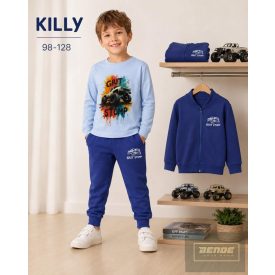 Killy , kisfiú pamut hosszú ujjú felső Monster-kék