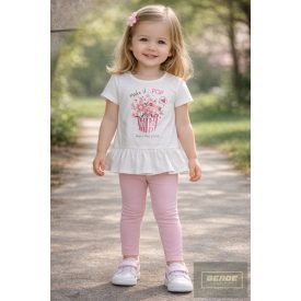   Chipi&Chips kislány fodros aljú rövid ujjú felső , ekrü 2026 tavasz