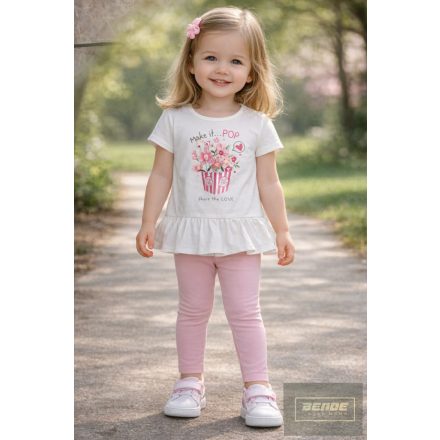 Chipi&Chips kislány fodros aljú rövid ujjú felső , ekrü 2026 tavasz