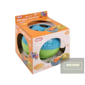 Formaválogató gömb bébijáték - 15 cm-zöld/kék