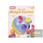 Formaválogató gömb bébijáték - 15 cm-zöld/kék