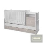 Lorelli Trend PLUS kombi ágy 70x165 cm - White & Light Oak ÚJ