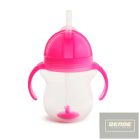 Munchkin itatópohár szívószálas súlyozott Tip and Sip 207ml 6hó rózsaszín
