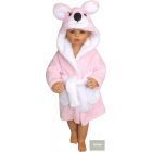 Zyzio&Zuzia cuki -figurás köntös -fehér-szürke rózsaszín Koala