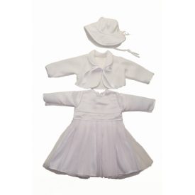 Tüllös keresztelő ruha,, kalap, boleró