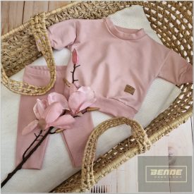   Kazum túlméretezett gyerek pulóver és leggings szett-rózsaszín