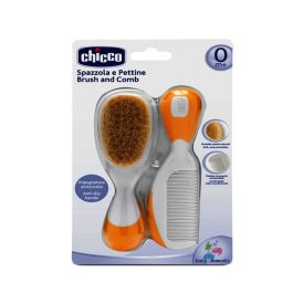   CHICCO Fésű-Hajkefe természetes sörtékkel - narancssárga 0h +