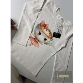 Chipi&Chips kislány pamut felső -capucchino