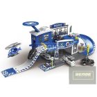 Rendőrségi parkolóház és helikopter leszálló 2 db kisautóval