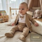 Zyzio&Zuzia 5 részes  keresztelőruha szett ,bodyval , barna