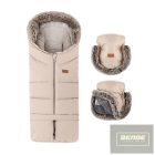PETITE&MARS Téli szett Arctic 4in1 bundazsák + kézmelegítő kesztyű babakocsira Furry Rose Petal
