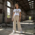 Chipi & Chips rövid ujjú felső bézs felirattal-2026 tavasz