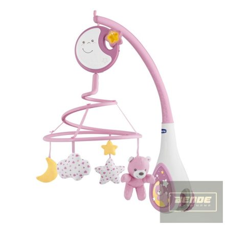 CHICCO Next 2 Dreams zenélő forgóka - éjszakai fény -rózsaszín