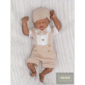   Zyzio&Zuzia kisfiú,4 részes ,muszlin alkalmi nyári szett -bézs