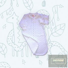   Leo-Poldi Pamut hosszu ujjú  hálózsák szürke-fehér pöttyös