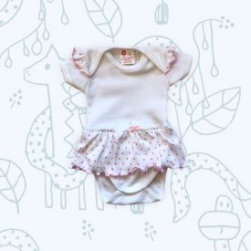 Pamut  Szoknyás napozó fehér-pöttyös