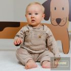 EEVI kisfiú bordázott kertésznadrág ,  Puppi Playtime-bézs