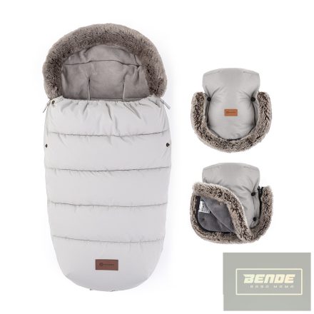 PETITE&MARS Téli szett Comfy 4in1 bundazsák + kézmelegítő kesztyű babakocsira Furry Champagne Shower